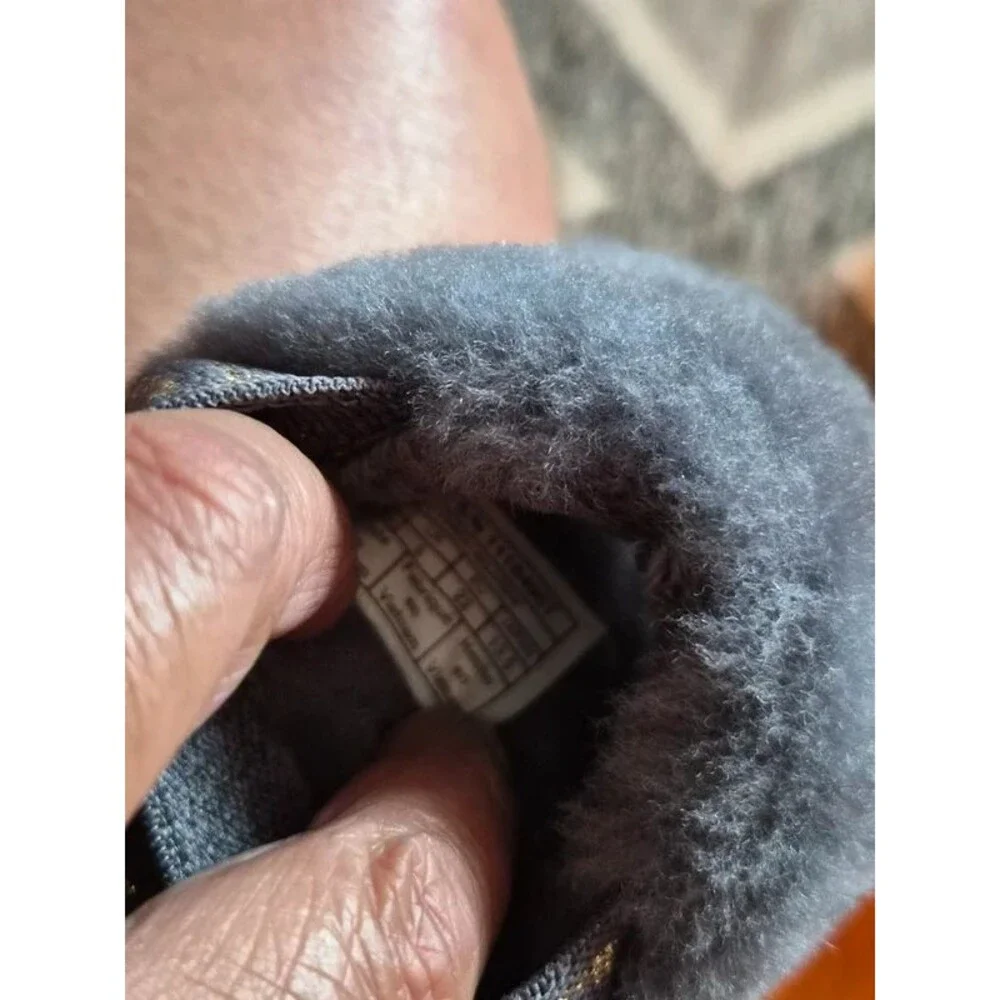 UGG Fluff Yeah Gray Fur Slide Children's Comfort Slippers Size 6